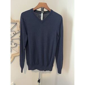 DANIEL HECHTER Paris Men's 100% Extra‎ Fine Merino Wool Navy Sweater Size S
